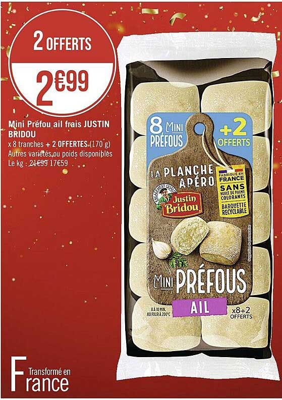 mini préfou ail frais justin bridou