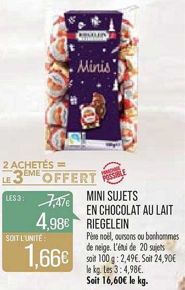 mini sujets en chocolat au lait riegelein