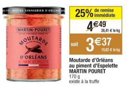 moutarde d'orléans au piment d'espelette martin pouret