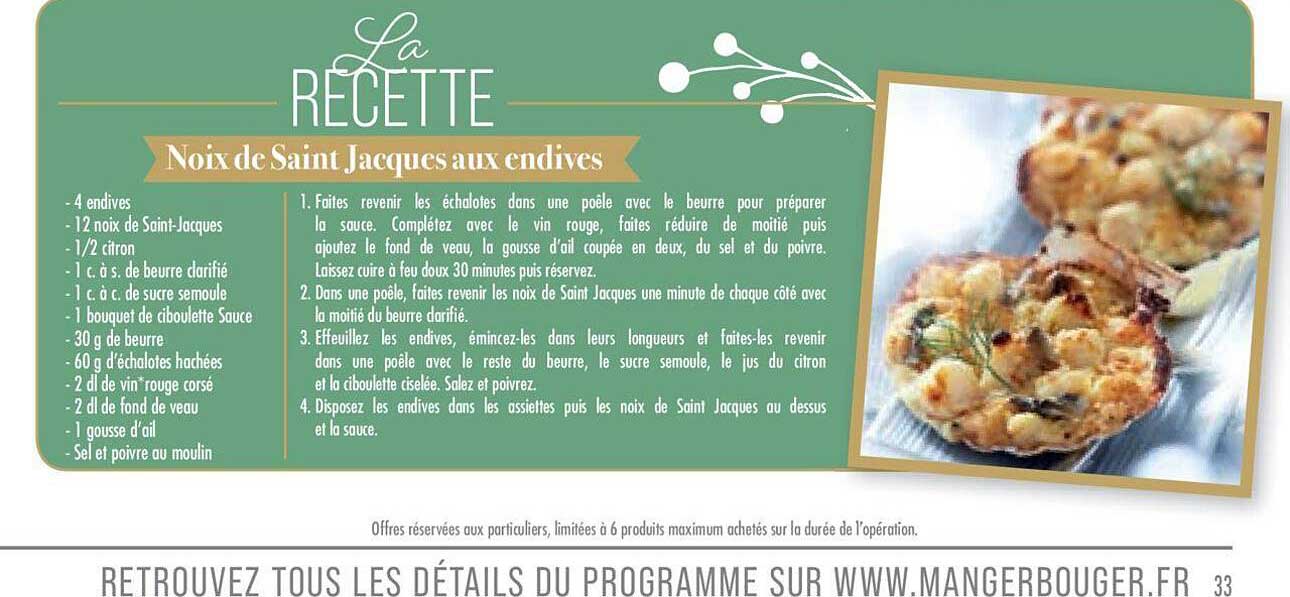 noix de saint jacques aux endives