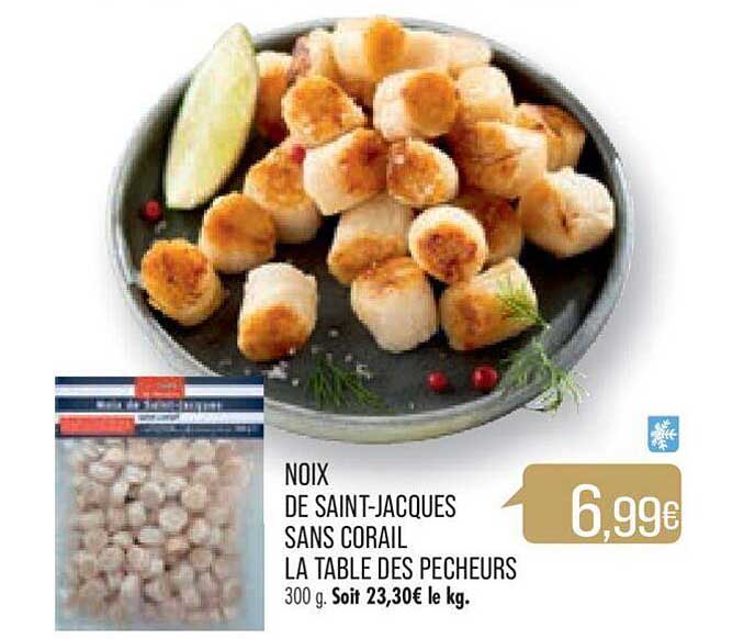 noix de saint-jacques sans corail la table des pêcheurs