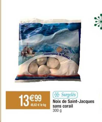 noix de saint-jacques sans corail
