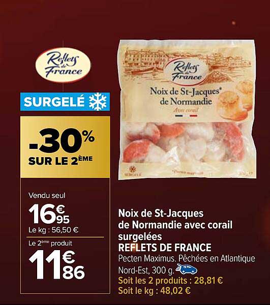 noix de st-jacques de normandie avec corail surgelées reflets de france