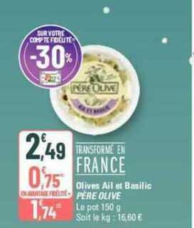 olives ail et basilic père olive