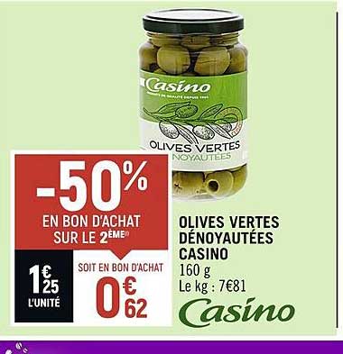 Olives Vertes Dénoyautées Casino