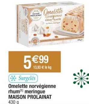 omelette norvégienne rhum meringue maison prolainat