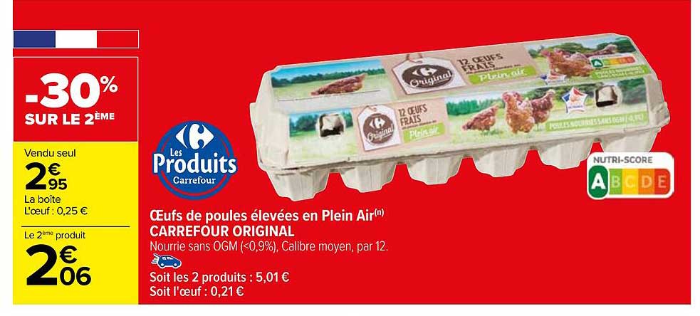 œufs de poules élevées en plein air carrefour original