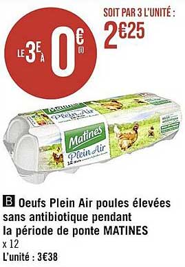 œufs plein air poules élevées sans antibiotique pendant la période de ponte matines