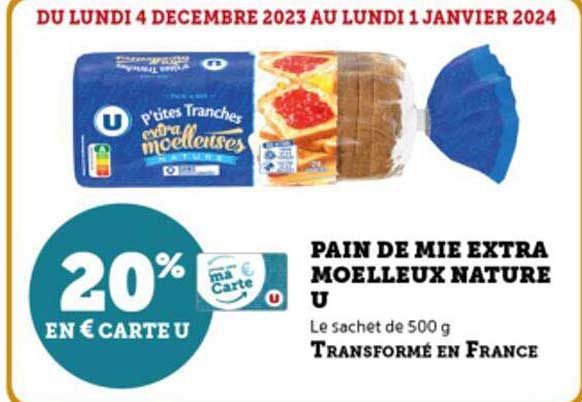 Pain De Mie Extra Moelleux Nature U