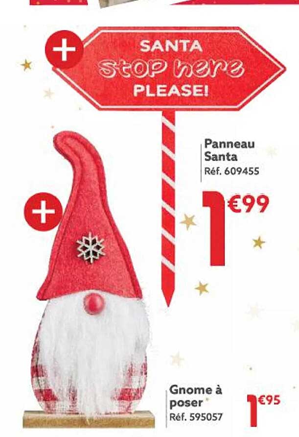 panneau santa, gnome à poser