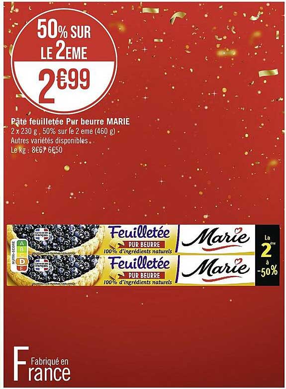 Pâte Feuilletée Pur Beurre Marie