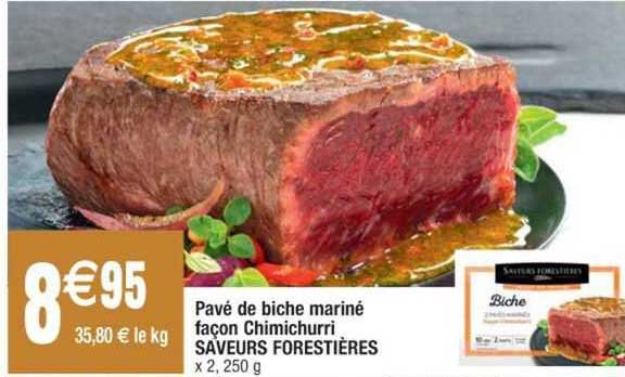 pavé de biche mariné façon chimichurri saveurs forestières