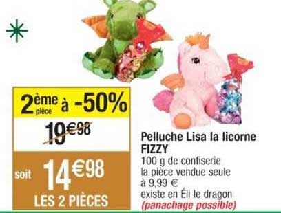 peluche lisa la licorne fizzy