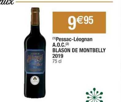 pessac-léognan a.o.c. blason de montbelly 2019
