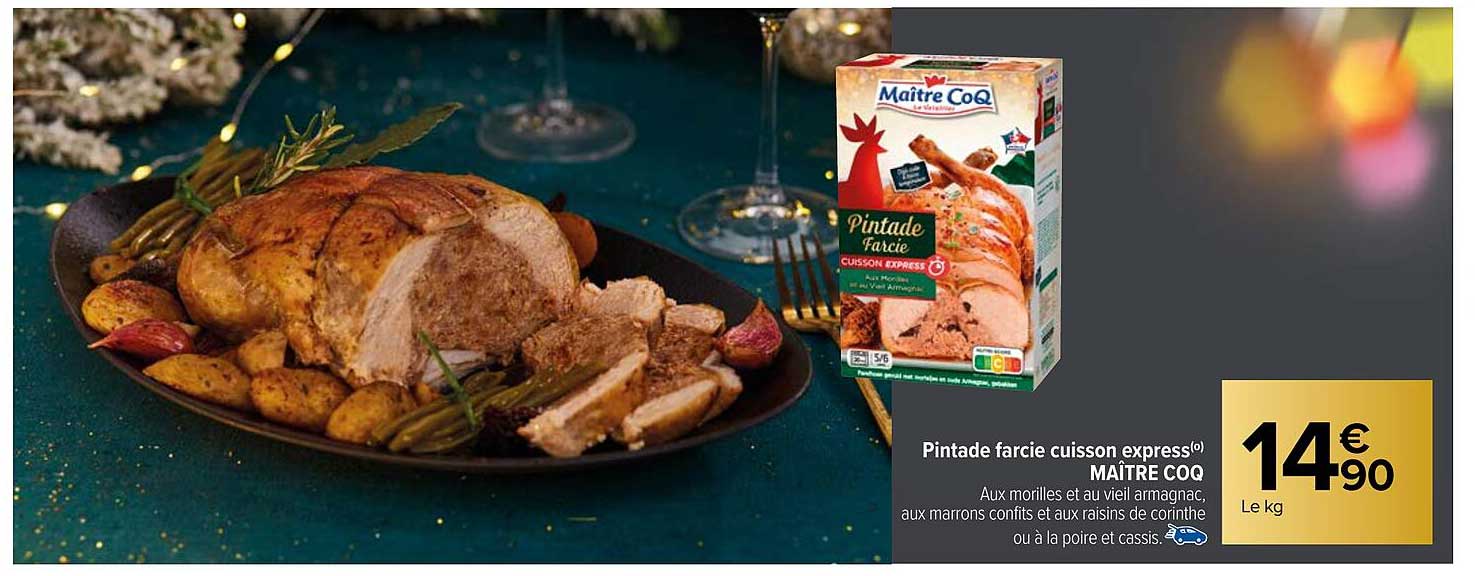 pintade farcie cuisson express maître coq
