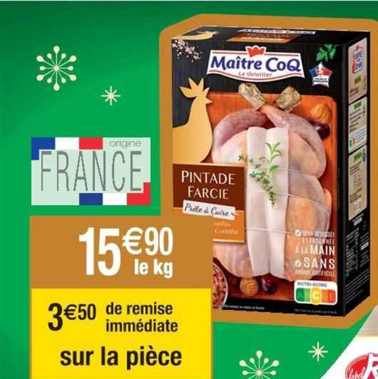 pintade farcie maître coq