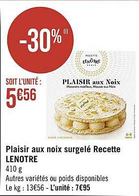Plaisir Aux Noix Surgelé Recette Lenôtre