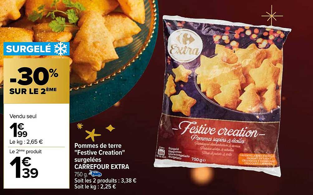 pommes de terre "festive création" surgelées carrefour extra