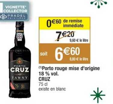 porto rouge mise d'origine 18% vol. cruz