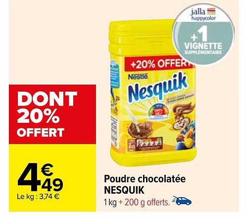 poudre chocolatée nesquik