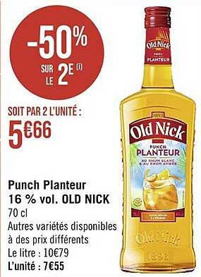 punch planteur 16% vol. old nick