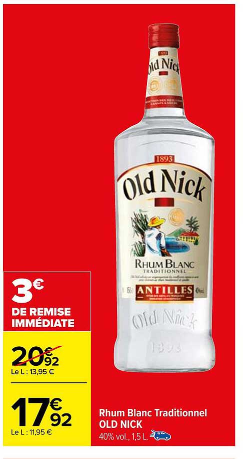 rhum blanc traditionnel old nick