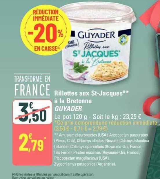 Rillettes Aux St-jacques à La Bretonne Guyader