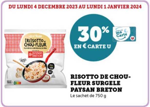 risotto de chou-fleur surgelé paysan breton