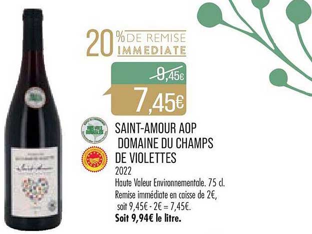 saint-amour aop domaine du champs de violettes 2022