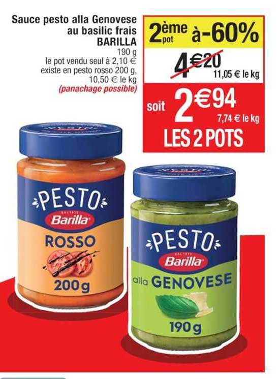 sauce pesto alla genovese au basilic frais barilla