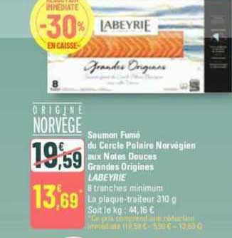 saumon fumé de cercle polaire norvégien aux notes douces grandes origines labeyrie