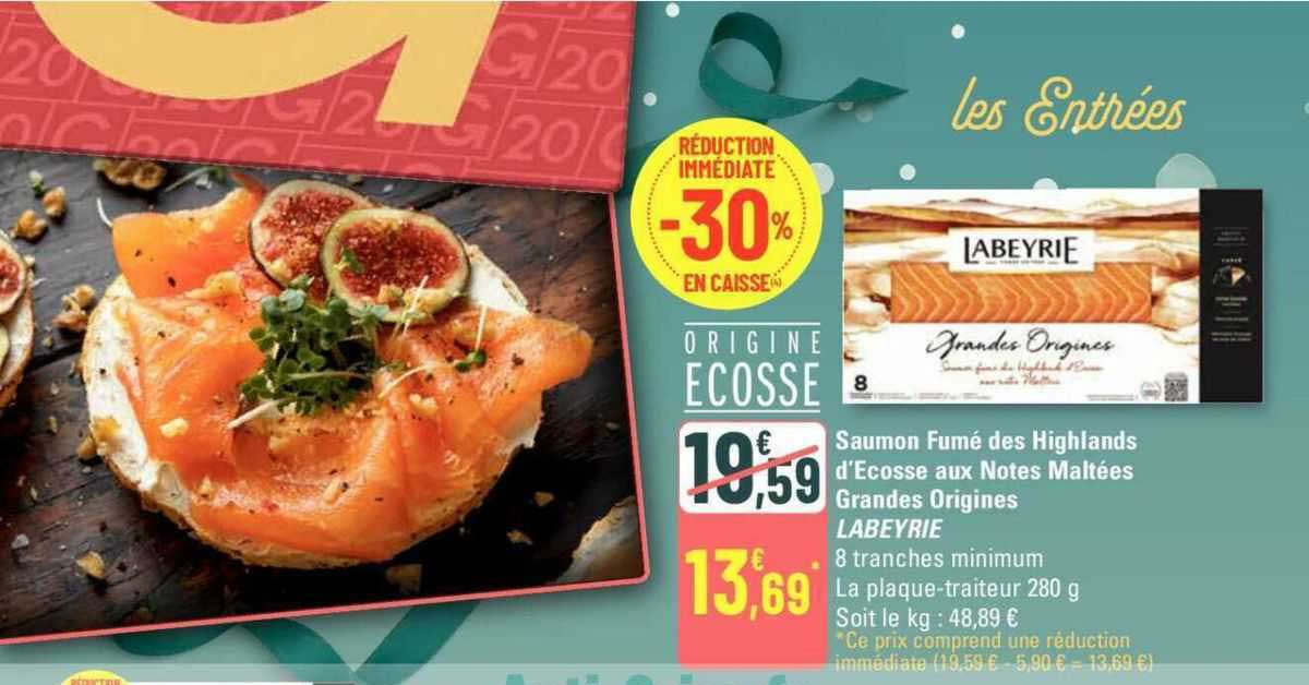 saumon fumé des highlands d'écosse aux notes maltées grandes origines labeyrie