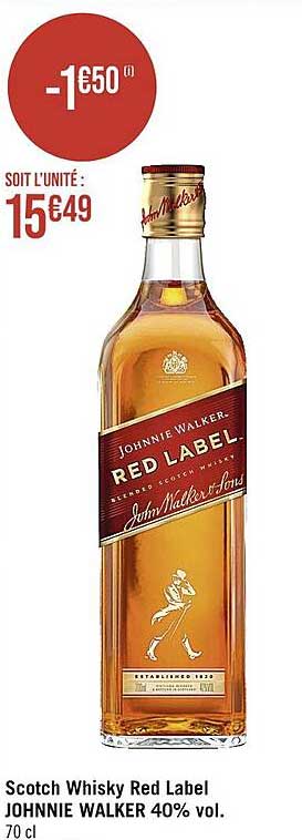 scotch whisky red label johnnie walker 40% vol.