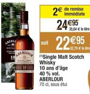 single malt scotch whisky 10 ans d'âge 40% vol. aberlour