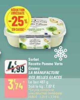 sorbet recette pomme verte granny la manufacture des belles glacés