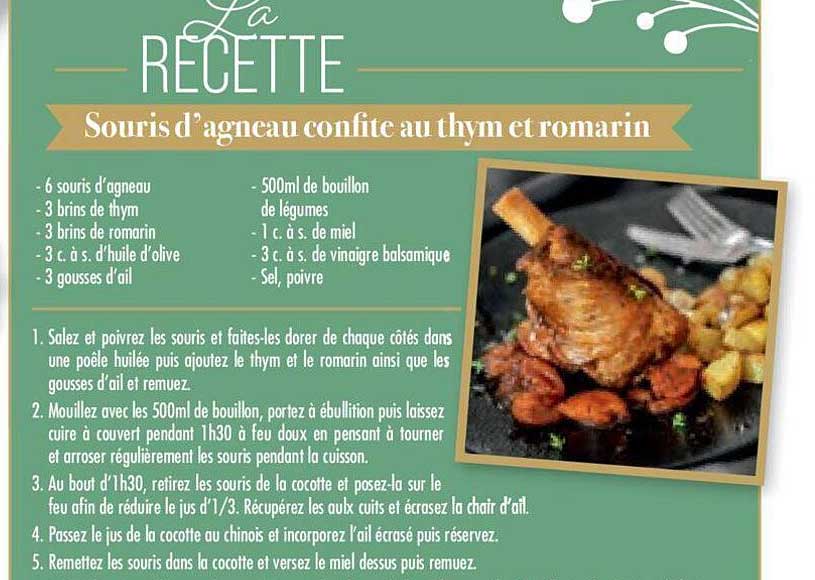 souris d'agneau confite au thym et romarin