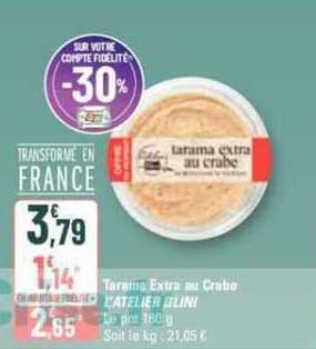 tarama extra au crabe l'atelier blini