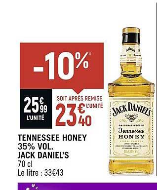 tennessee honey 35% col. jack daniel's