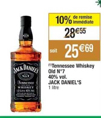 tennessee whiskey old n°7 40% vol. jack daniel's