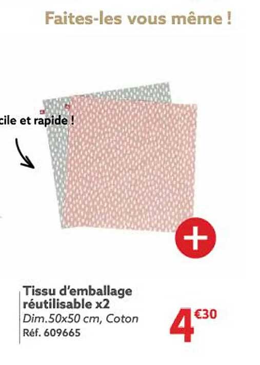 Tissu D'emballage Réutilisable X 2
