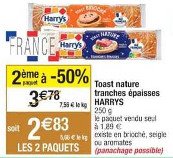 toast nature tranches épaisses harrys