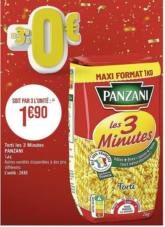 torti les 3 minutes panzani