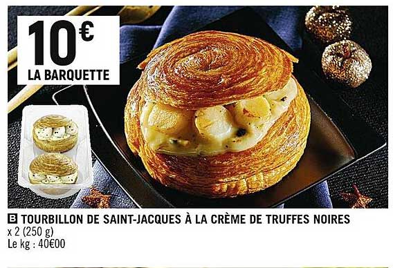 tourbillon de saint-jacques à la crème de truffes noires