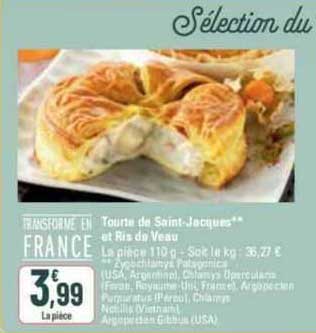 tourte de saint-jacques et ris de veau