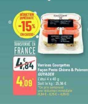 verrines courgettes façon pesto chèvre & poivrons guyader