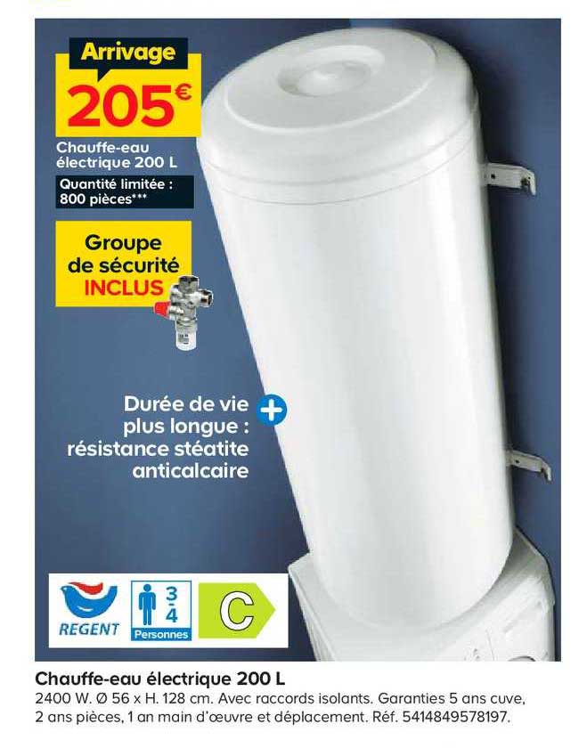 Chauffe-eau électrique 200 L
