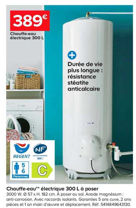 chauffe-eau électrique 300 l à poser