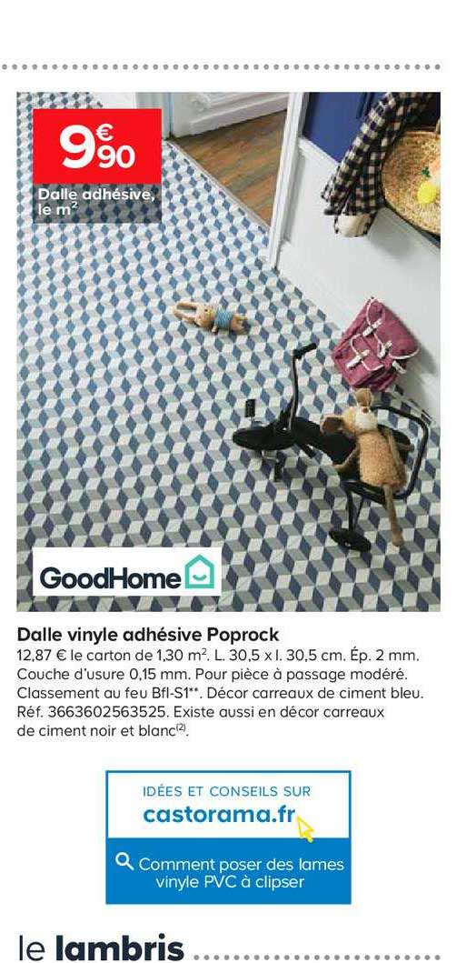 dalle vinyl adhésive poprock goodhome