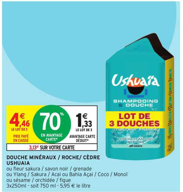 douche minéraux - roche - cèdre ushuaia