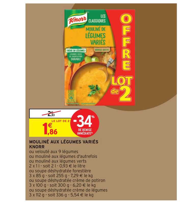 mouliné aux légumes variés knorr